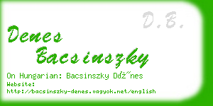 denes bacsinszky business card